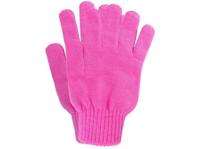 KNIT GLOVE PINK LG